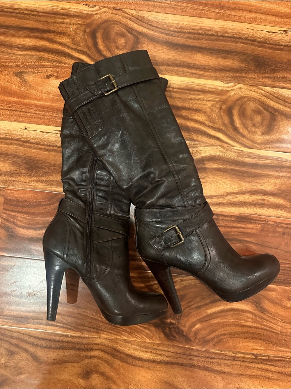 Jessica Simpson, Dark Brown High-Heel Knee Boots, 7